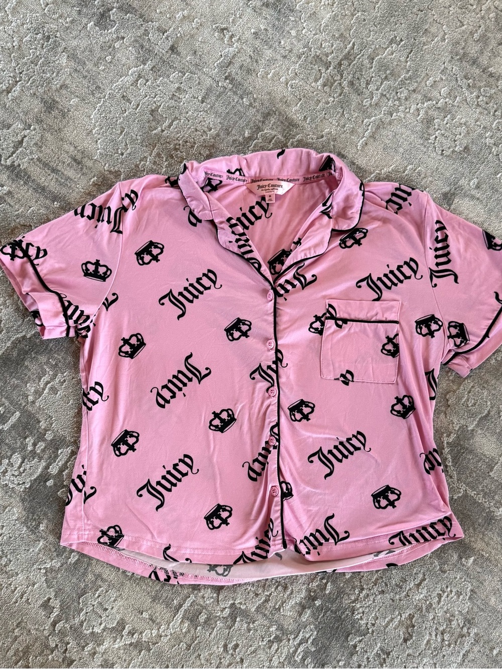 Juicy Couture women’s ' Pink Logo Short-Sleeve Pajama Top size M